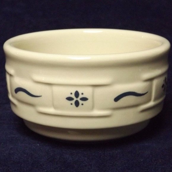 Longaberger Pottery Woven Traditions Classic Blue Stackable Custard Cup - Picture 1 of 5